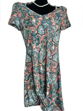 Wekili Paisley Print Knot Front Statement Dress.
